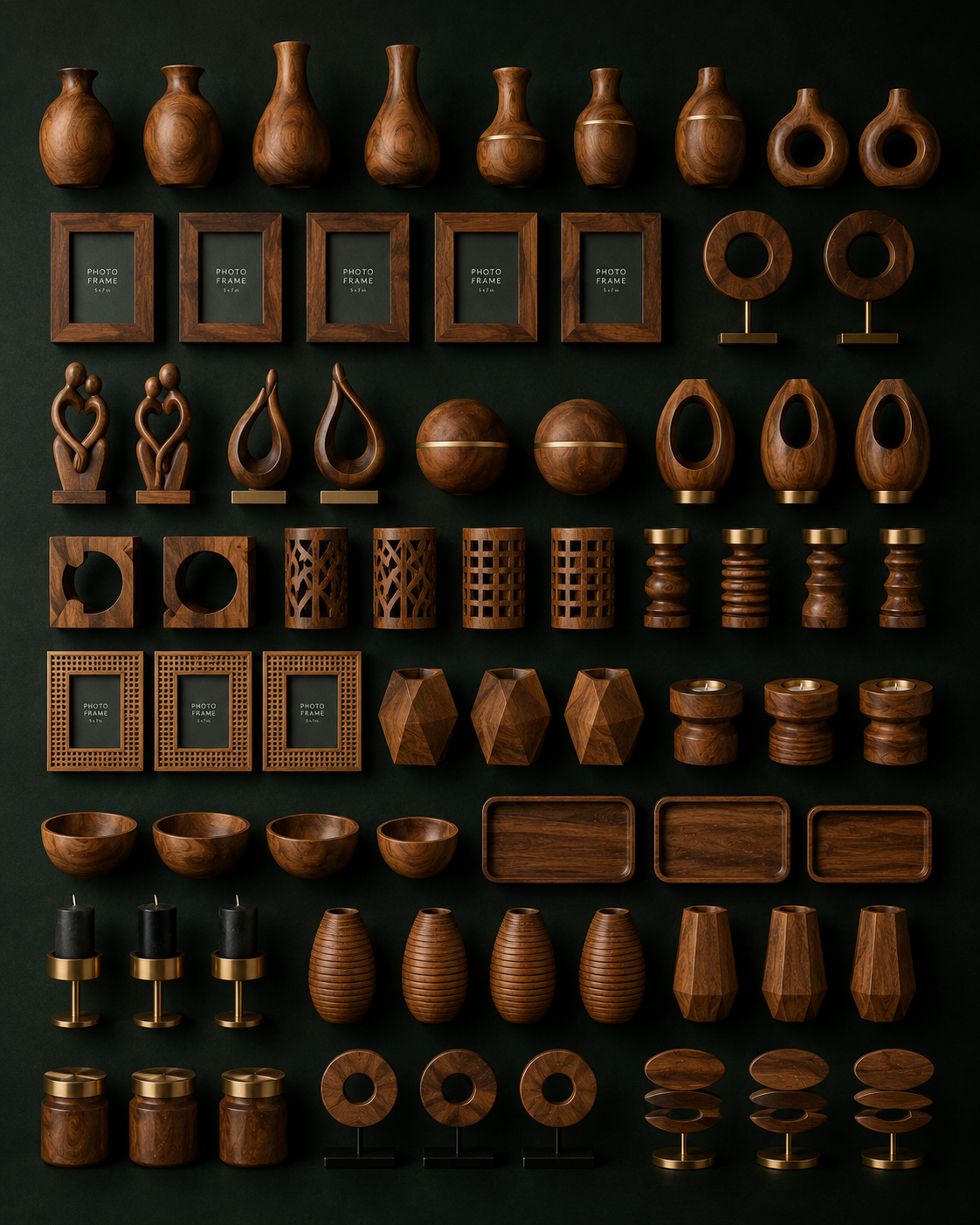 Close up detail of wooden home decor grain and finish